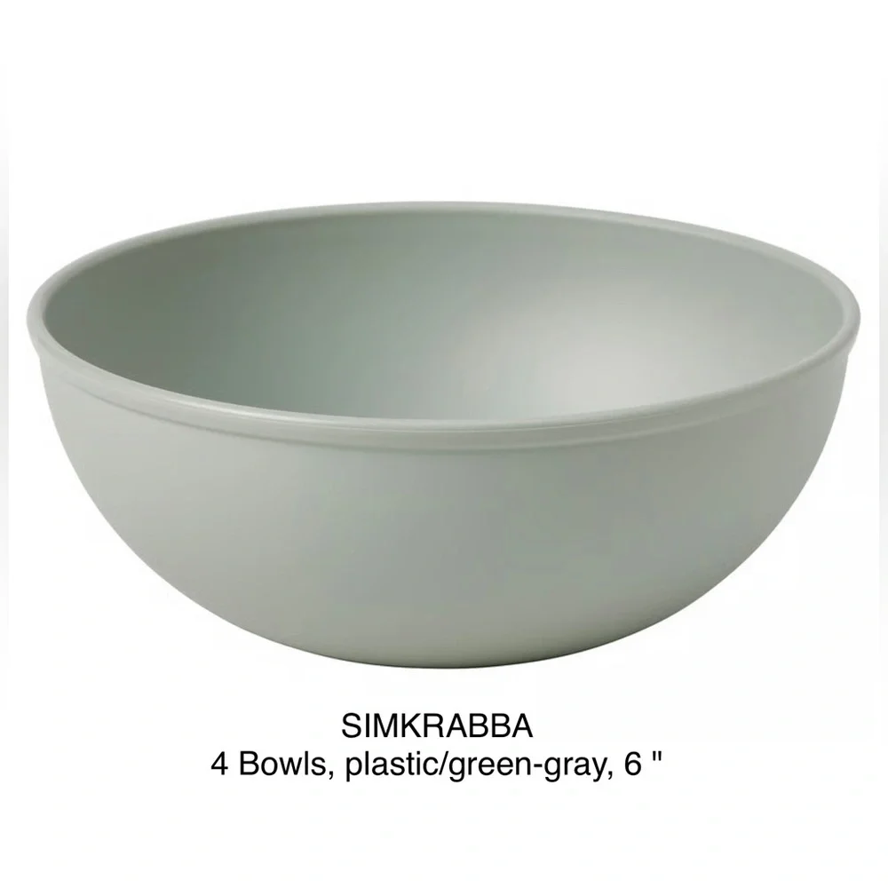 SIMKRABBA Green-Gray Plastic Bowl